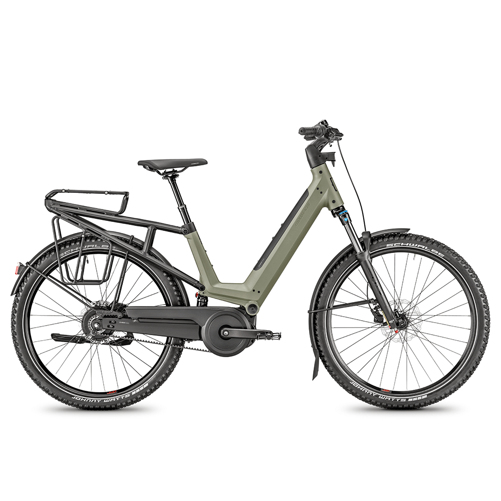 Moustache J - All - Enviolo Hub Gears - Olive Green with Rear Racks - Sevenoaks Electric Bikes