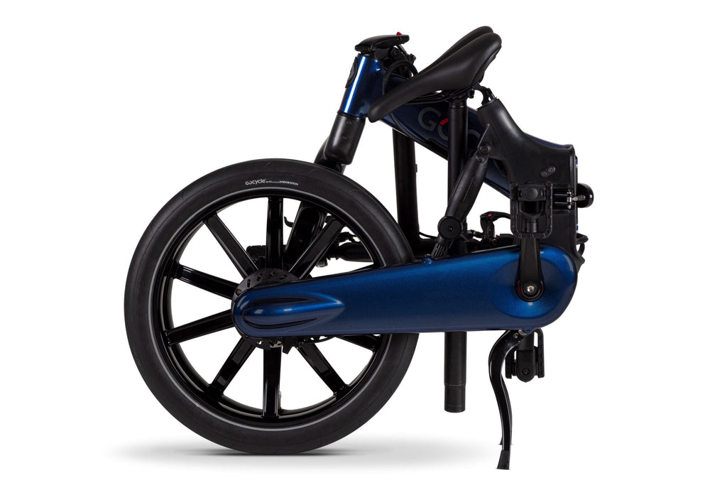 GoCycle G4 - Blue (fold view) - Sevenoaks Electric Bikes