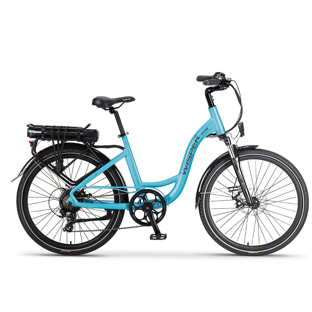 Wisper 705 26” Step-Through eBike - Electric Blue - Ecommerce-SEO.co.uk