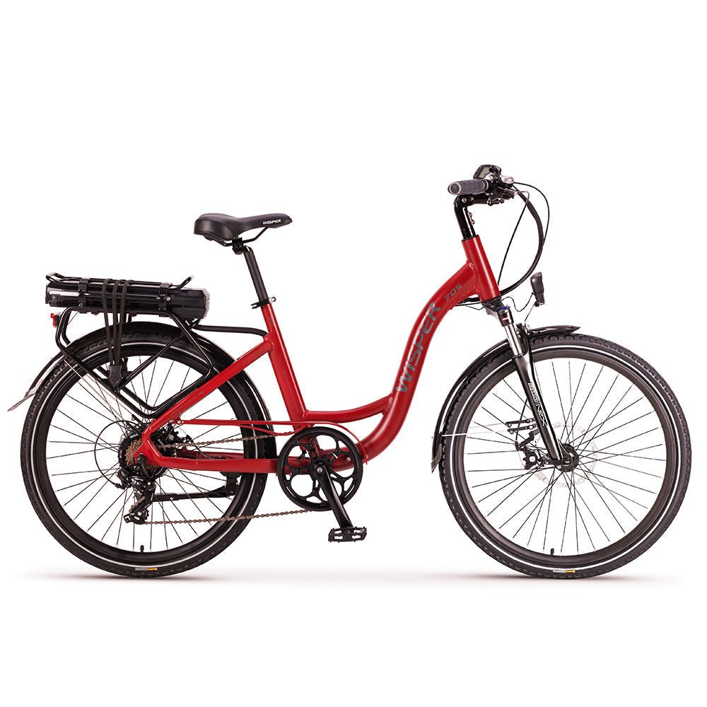 Wisper 705 26” Step-Through eBike - Red - Ecommerce-SEO.co.uk