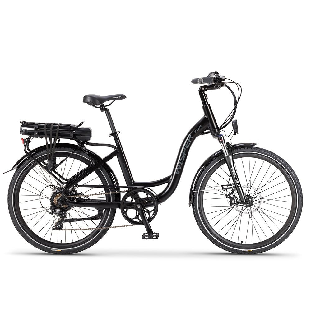 Wisper 705 26” Step-Through eBike - Stealth Black - Ecommerce-SEO.co.uk